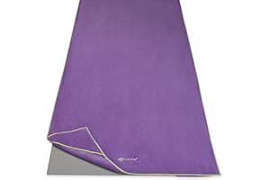 Gaiam Yoga Towel - Mat Sized Active Dry Non Slip Moisture Wicking Sweat Absorbent Microfiber Hot Yoga Towel for Women & Men | Stay-Put Corner Pockets (70" Long x 26" Wide)