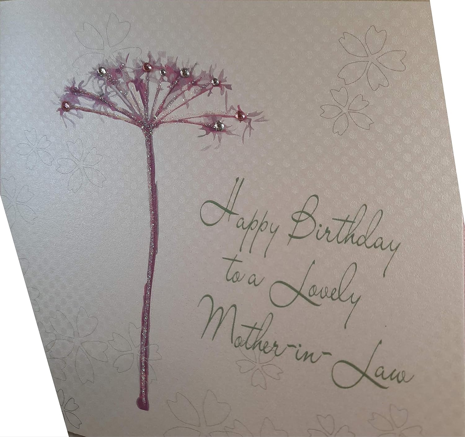 White Cotton Cards BD44 Happy Birthday To A Lovely Mother-in-Law Handmade Birthday Card NEW,16cm x 16 cm - Image 4