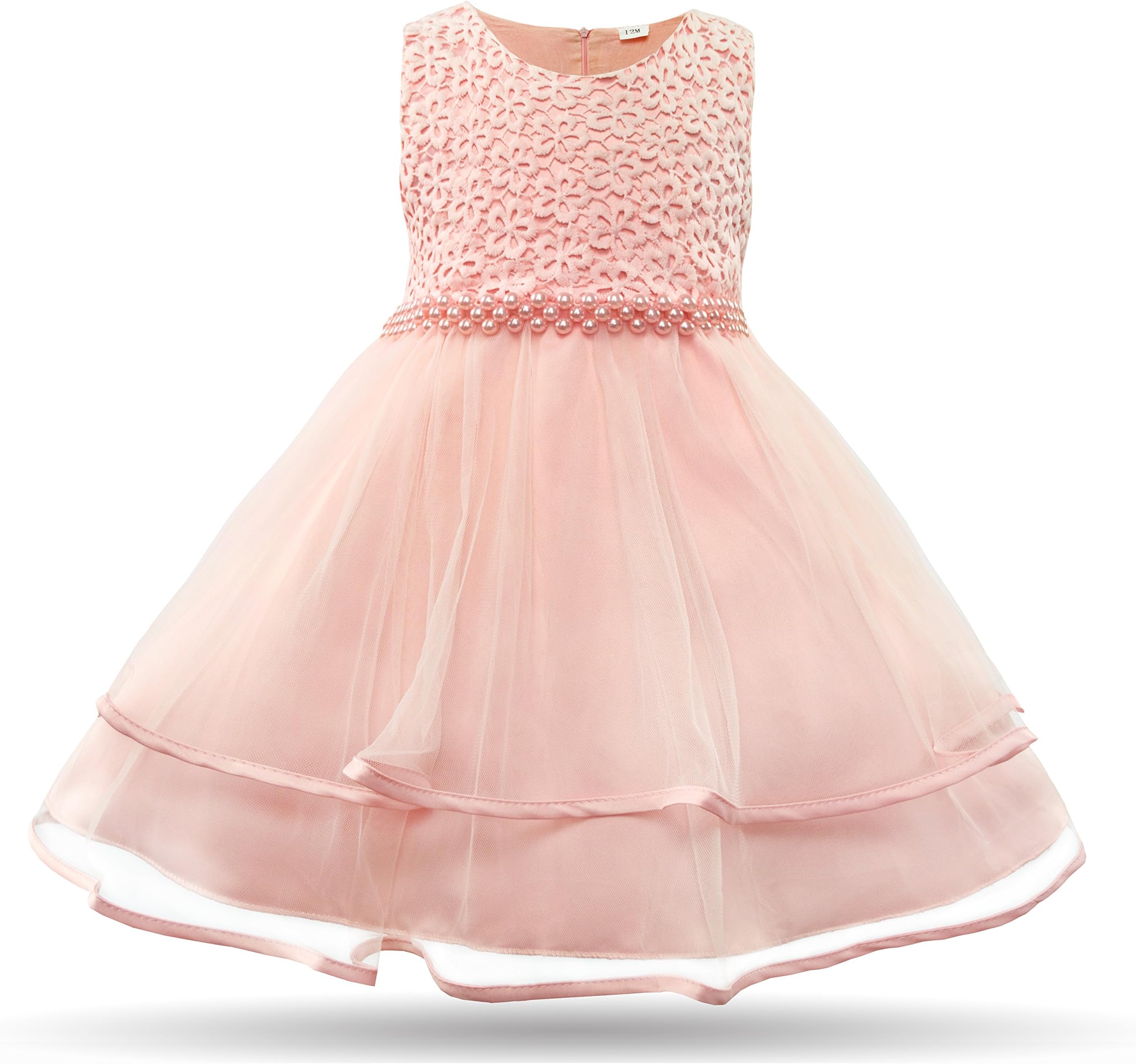 Baby Girl Dress Infant Flower Lace Wedding Party Dresses for 0-24 Months