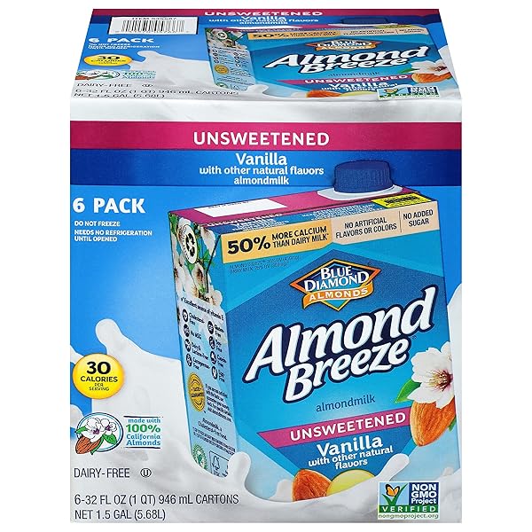 ALMOND BREEZE DAIRY FREE ALMONDMILK, UNSWEETENED VANILLA, 32...
