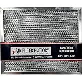 Air Filter Factory 8-3/4 x 10-1/2 Inch Ductless Range Hood Combo Filter - Charcoal &amp; Grease Replacement for Broan NuTone (41F, 97007696)