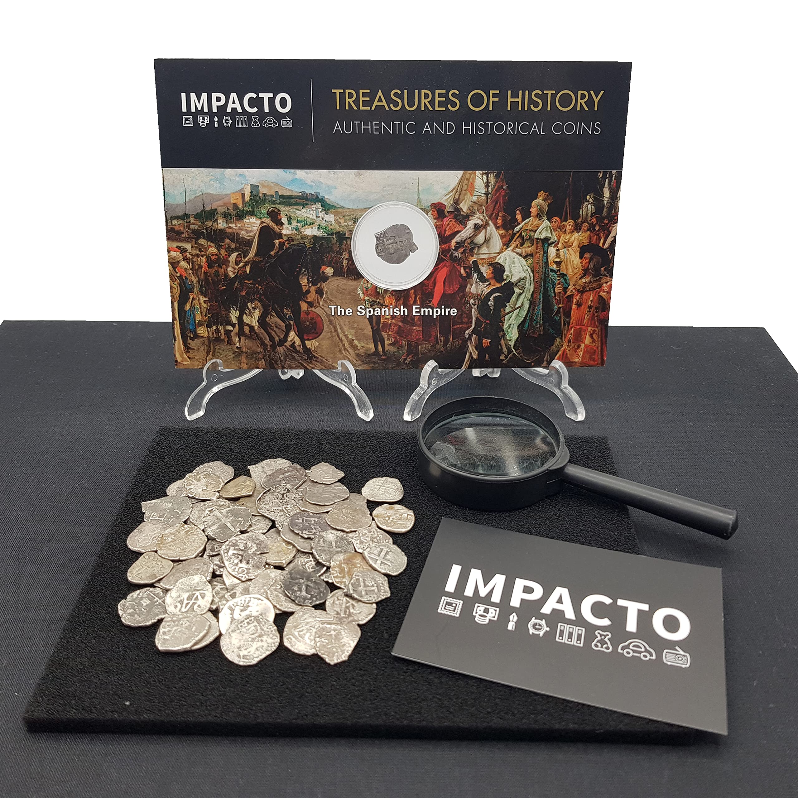 IMPACTO COLECCIONABLES Authentic Ancient Coin - Spain, 1/2 Real of The Old Spanish Colonies Minted Between 1.700 and 1746, New World Silver - Includes Certificate of Authenticity