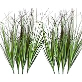 VANTREE 8PCS Artificial Plants, Shrubs Wheat Grass Greenery Stems for Home Decor, Fake Tall Grass Plant for Outdoor Indoor Decor