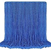 100 PCS Blue Bead Necklace, Blue Mardi Gras Beads Christmas Necklaces, 33" 4th of July Patriotic Beaded Necklace, Parade Throw Accessories for Independence Day Mardi Gras Hanukkah Pirate Theme Party