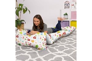 POSH CREATIONS Kids Floor Pillow Cover - Premium Cushion and Lounger Covers for Pillows (King Pillows NOT Included) - Gifts for Teenage Girls, King Pillow Size, Canvas - Animals Forest Critters
