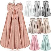 Macarrie 9 Pcs Bow Hand Towels with Hanging Loop Absorbent Soft Coral Fleece Microfiber Hanging Kitchen Towels for Bathroom and Quick Drying, 9 Colors