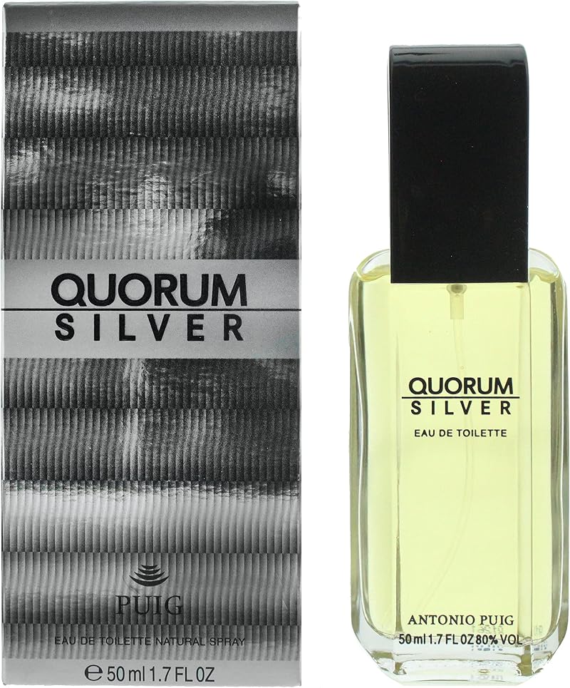 Antonio Puig Quorum Silver Eau de Toilette Spray for Men 50 ml