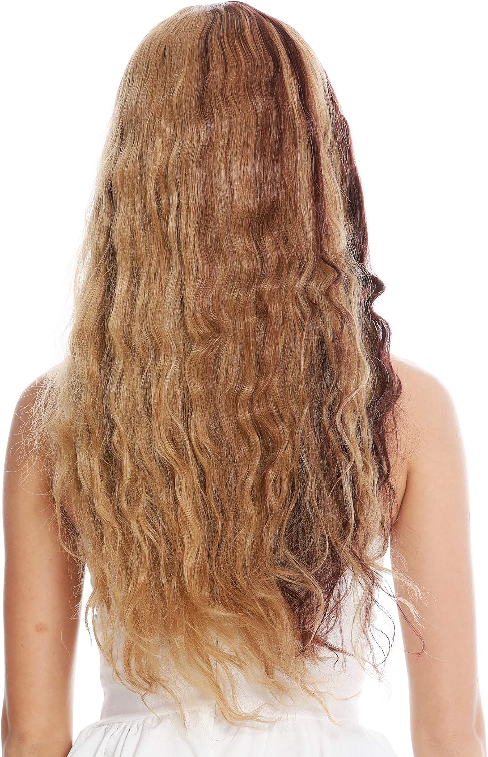 WIG ME UP, GFW2644 women's quality wig long fringe wavy blonde brown half half highlights emo goth - Image 5