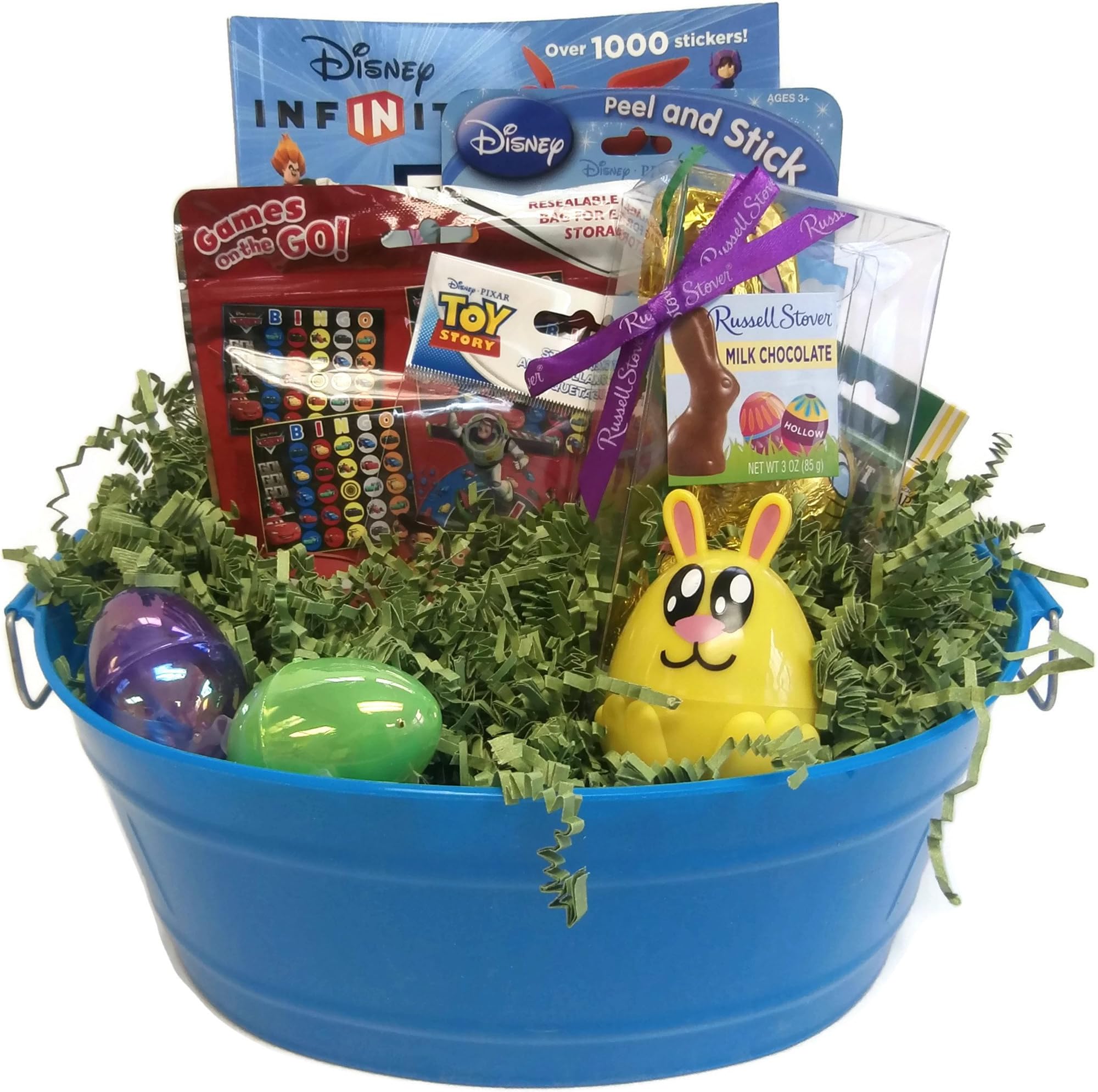 Disney Easter Basket With Toy Story, Cars, Bingo, Candy and Assorted Activities (Gold)