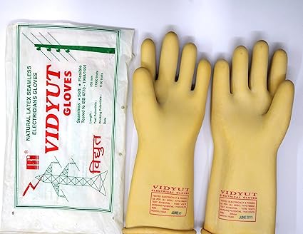 Vidyut Sai Safety 11 KVA Electrical Insulated Rubber Seamless Hand Gloves (355 MM)