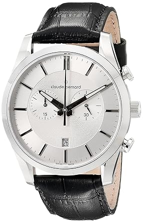 Claude Bernard Mens 10103 3 AIN2 Classic Chronograph Analog Display Swiss Quartz Black Watch