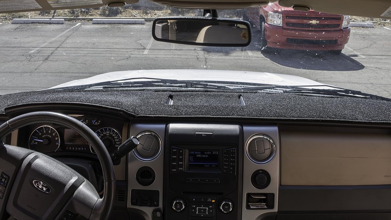 Angry Elephant Black Carpet Dashboard Cover- 2015-2019 Ford F-150 Without Forward Collision Warning. Custom Fit Dash Cover, Easy Installation