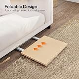 HOOBRO Side Table 2 Set Folding TV Tray Table Industrial Metal Frame Natural view 6