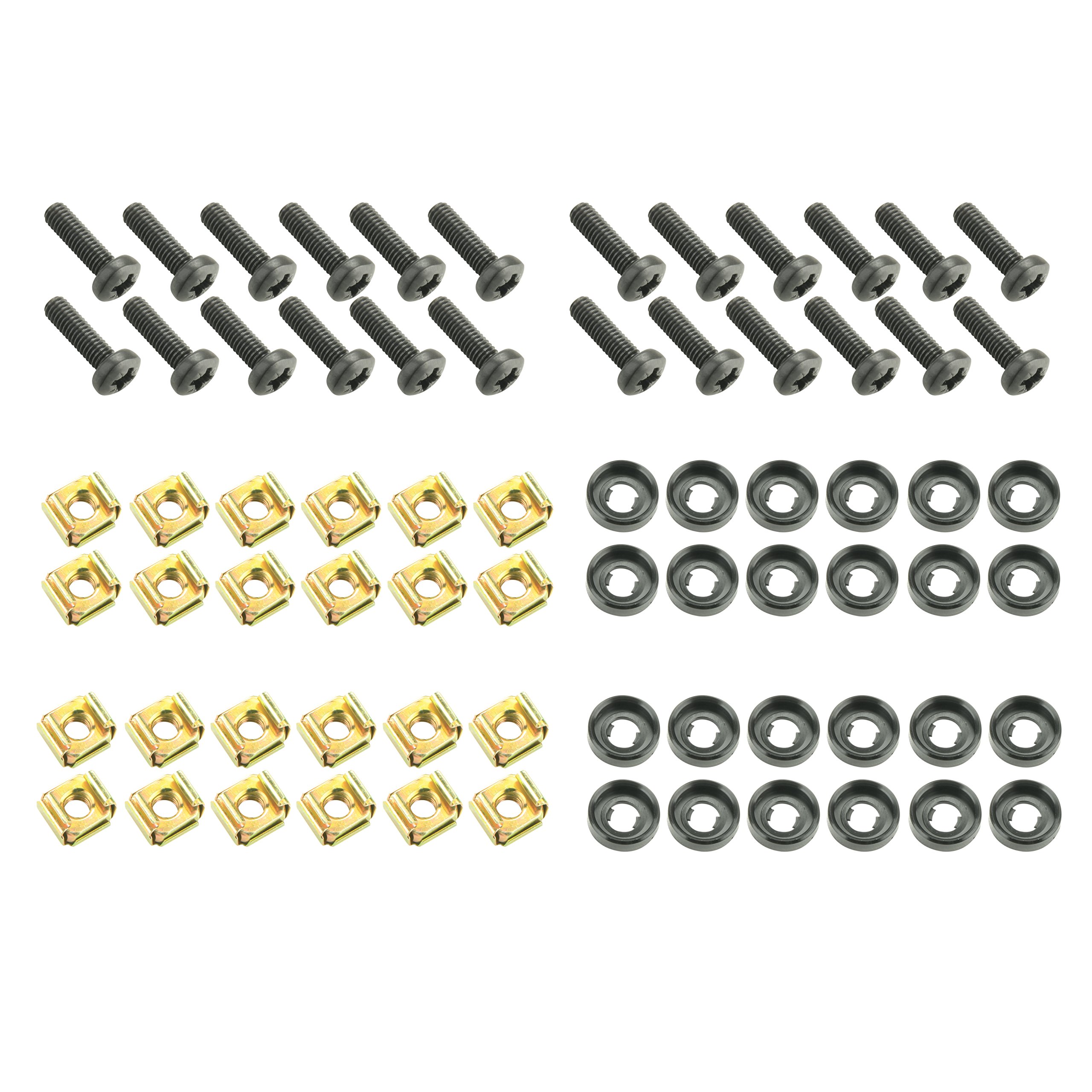 Adam Hall 19" Parts 5928 M24 AH - Bag of 24 M6 x 20 mm Screw with Cage Nut and Washer — image 1