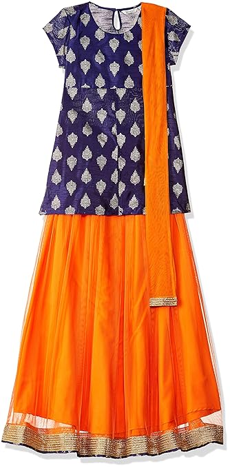 Girls' A-Line Regular Fit Salwar Suit Set (400017788982)(Colors & Print May Vary)