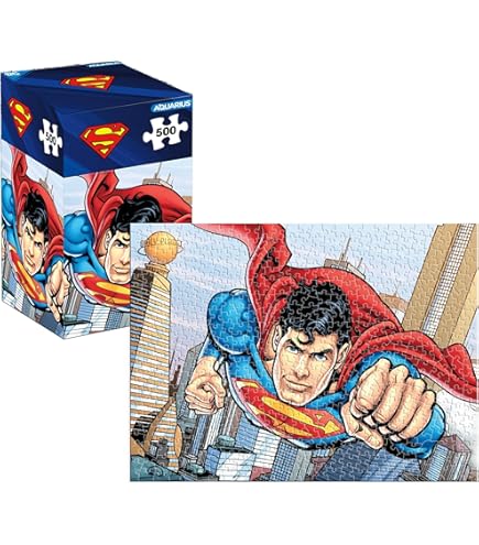 Amazon.com: Aquarius Superman Retro 500pc Puzzle with Fun Box