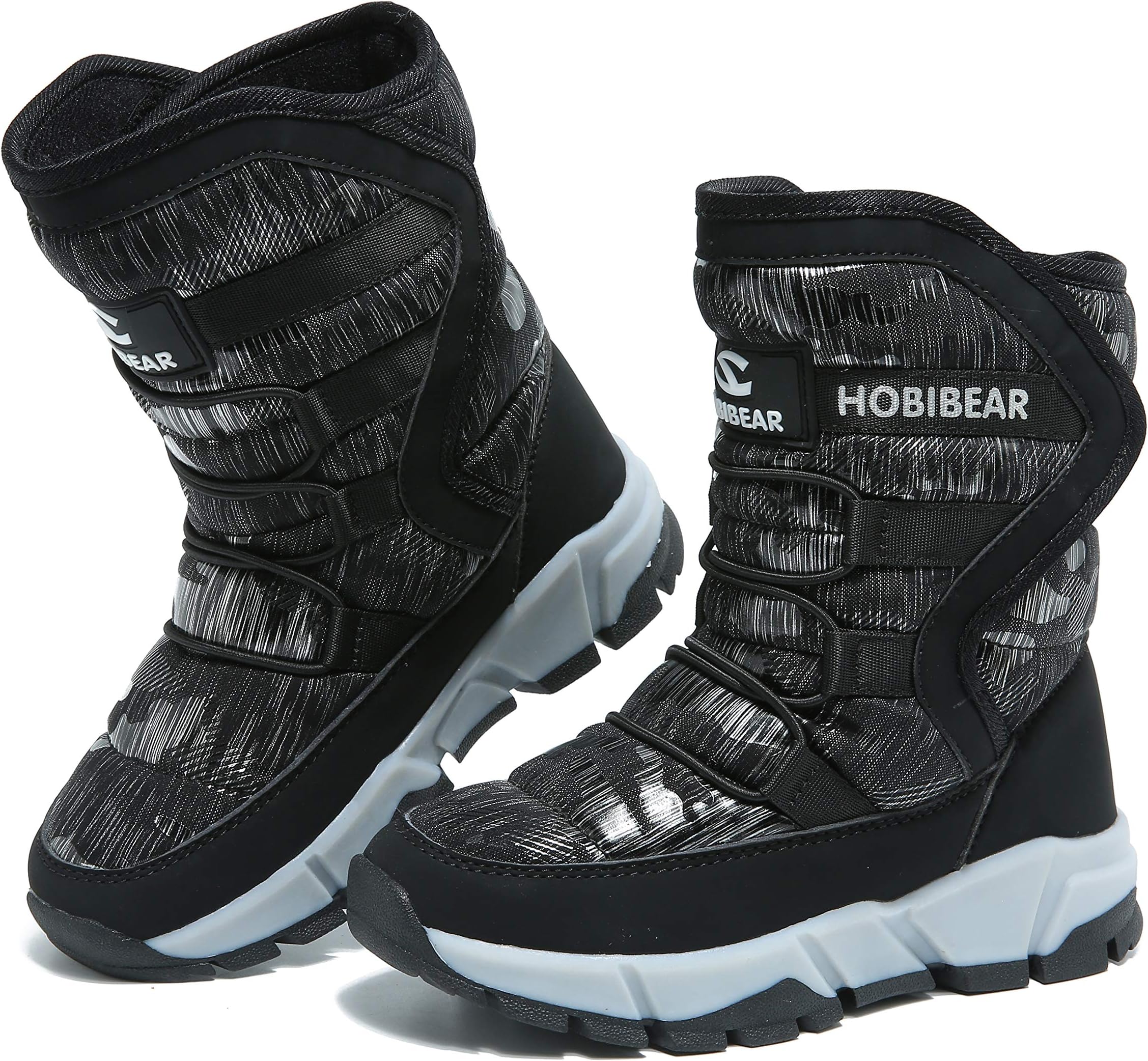 FEIKENIU Women Snow Boots Winter Warm Ankle Shoes Mid Calf Waterproof Walking Slip On Lightweight (4.5 US) Black