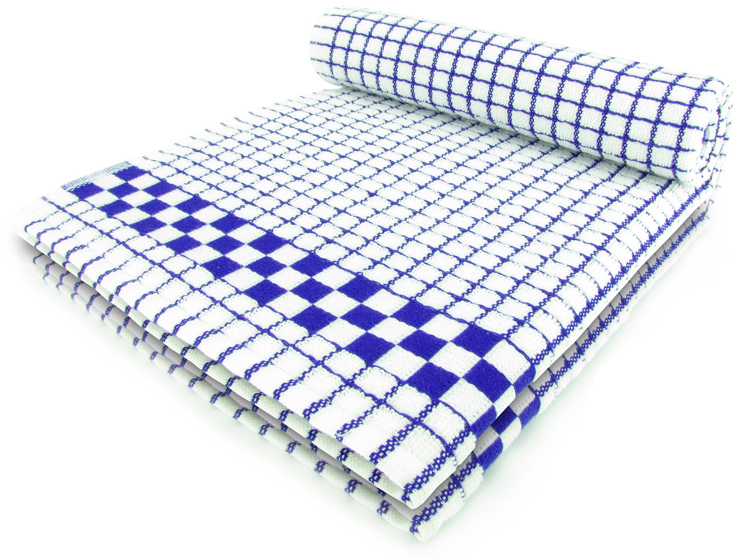 Fecido Classic Kitchen Tea Towels - Heavy Duty - Super Absorbent - 100% Cotton - Professional Grade Dish Cloths - European Made Tea Towels - Set of Two, Blue