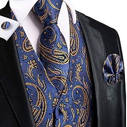 Hi-Tie Mens Suit Vest Bowtie Set Ties for Men V