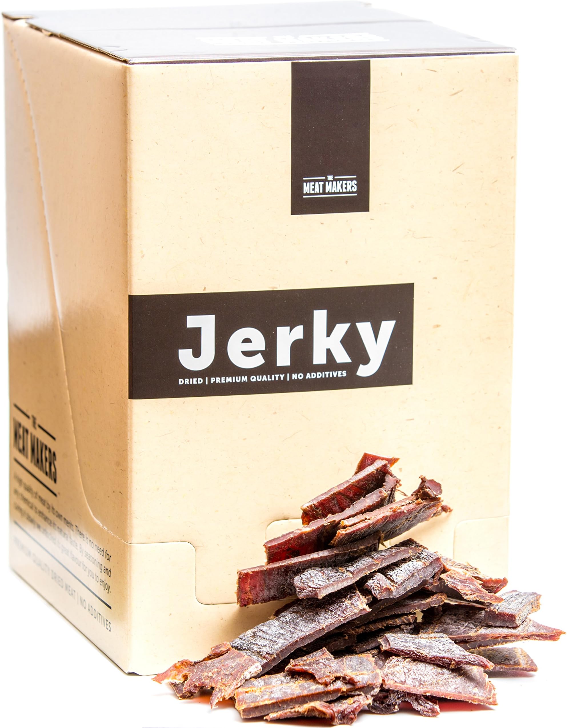 (Pack of 12 x 40g) Peppered and Original Gourmet Beef Jerky by The Meat Makers - 6 of Each