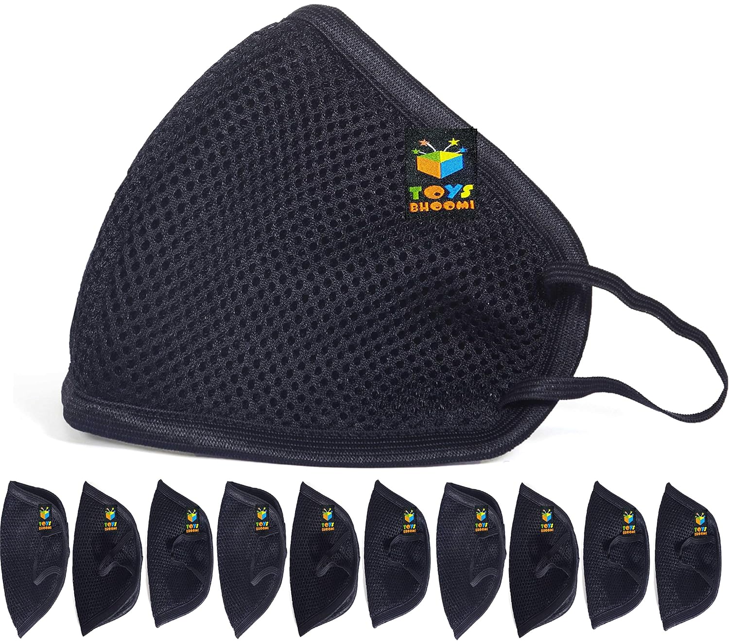 10 Pieces Reusable Masks Black