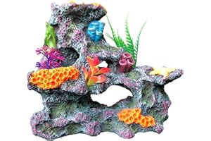 majoywoo Aquarium Coral Reef Decor, Artificial Resin Fish Tank Accessories, Goldfish Betta Fish Hideout