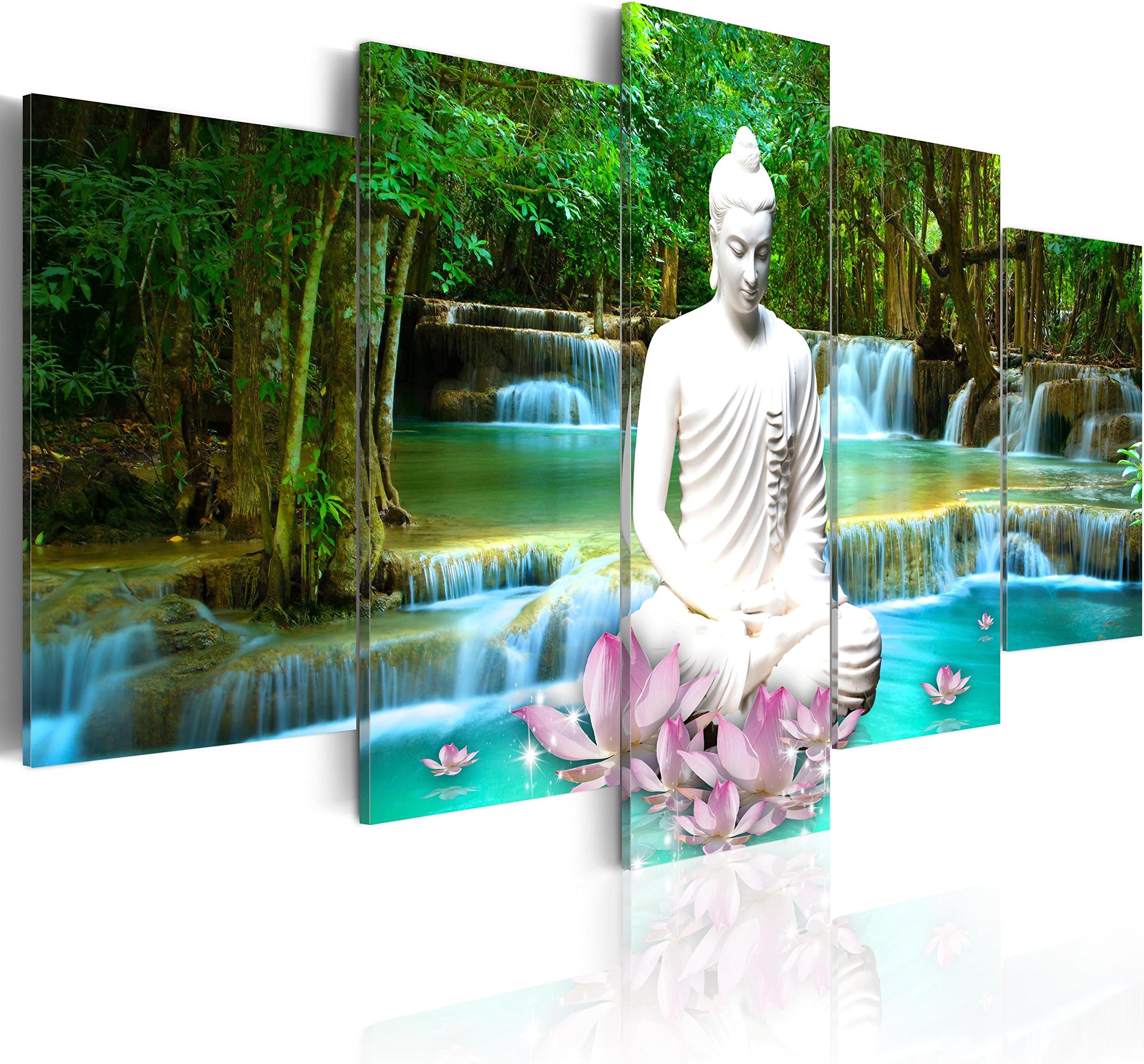 artgeist Glass Wall Art Acrylic Print 40x20 in - 5pcs Image Picture Photo Painting Artwork Home Decor Buddha Zen h-C-0048-k-n