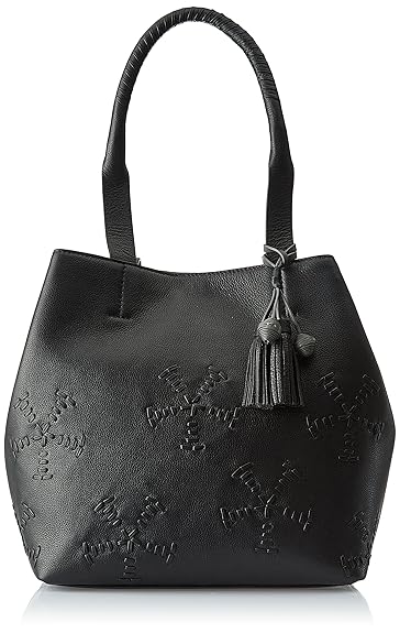 AQUATAN Boho Whipstitch Womens Tote Bag (Black) (AT-L03-02)