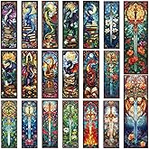 Cosmisun Dragon Sword Bookmark Gifts - 20 Pcs Stained Glass Art Transparent PVC Bookmark Fantasy Book Mark Page Clips Gifts for Women Men Book Lovers Teacher Student Bookish Reader Accessories