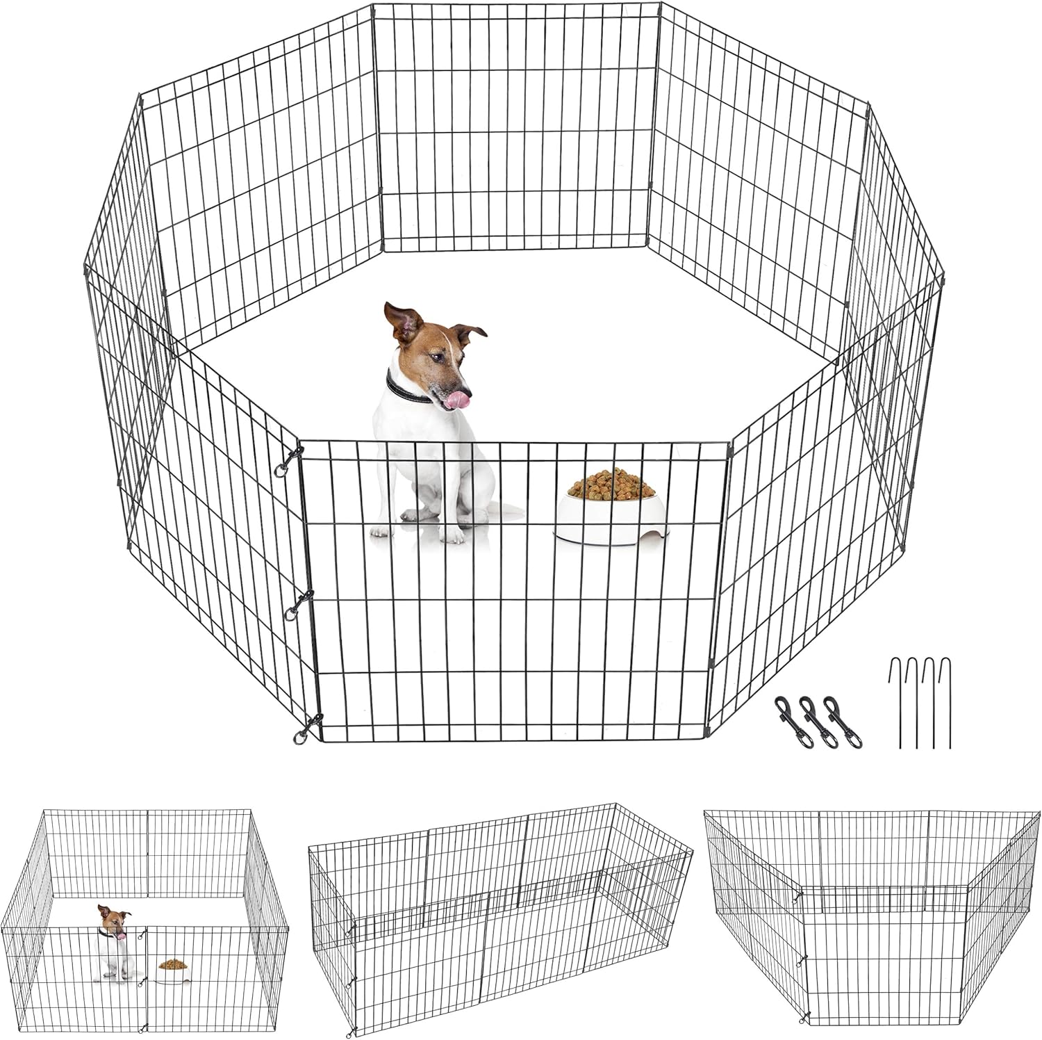 HomGarden Protable Pet Playpen 8 Panels Indoor Outdoor