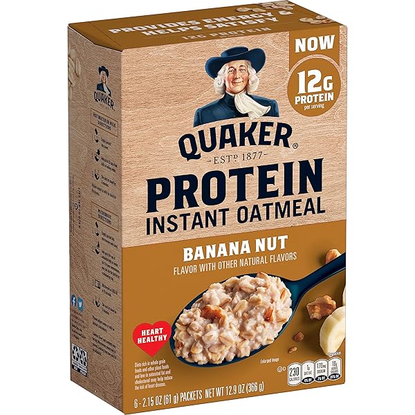 QUAKER, PROTEIN INSTANT OATMEAL, BANANA NUT, 12.9 OZ, 6 COUNT (PACK OF 1)