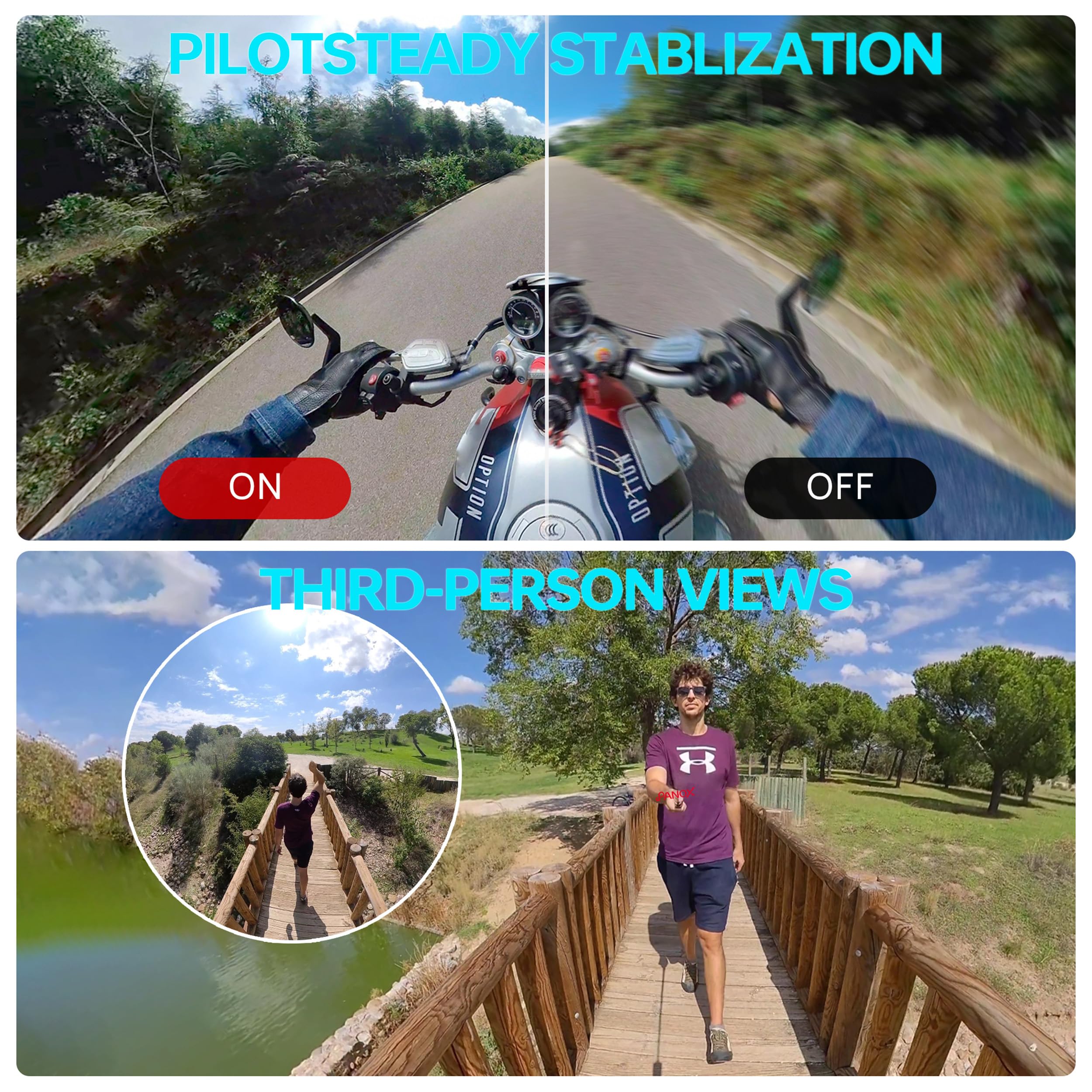 PANOX V2 360 Camera for Motorcycle - 72MP Photo, 5.7K Video, 4K Live 360° Camera, GPS Panorama, Android 10 OS, AI Editing, Stabilization, and Multi-Platform Live Streaming