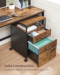 VASAGLE File Cabinet, Mobile Filing Cabinet with