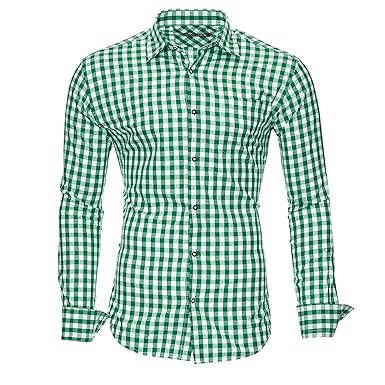 Kayhan Doppelfarbig Herren-Hemd Slim-Fit Langarm-Hemden S-6XL