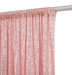 Outpain Rose Gold Sequin Backdrop Curtain for
