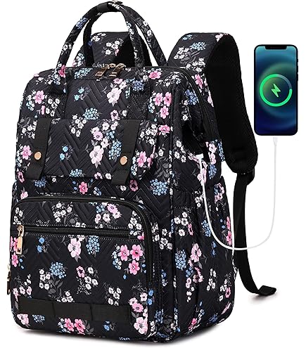 Baosha Large Women Laptop Backpack 15.6 inch Computer Backpack Travel Hiking Backpack With Free Toiletry bag CN-01 (HS) : Electronics
