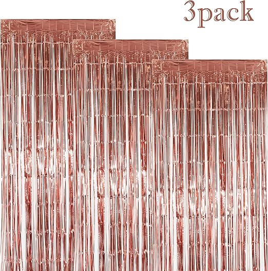 Amazon Com Funeez Foil Curtains 3 Pc Set Metallic Fringe Party