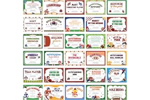 EYxsaxenk Football Achievement Award Certificates - 60Pcs End of Season Football Team Award Certificate Paper Sport Game Ceremony Award Certificate of Achievement for Kid Student Reward Teacher Supply