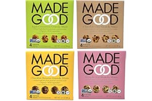KOFOT Made Good Organic Granola Minis – Variety Pack of 4 Flavors –Tree-Nut and Peanut-Free, Gluten-Free, Vegan, Kosher (4 Portion Packs Per Flavor)