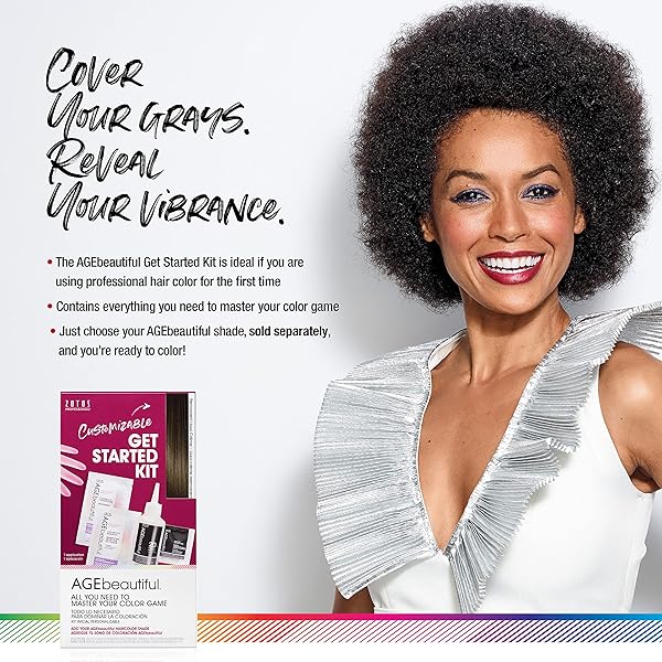 AGE BEAUTIFUL PERMANENT HAIR COLOR DYE LIQUI CREME STARTER KIT | DEVELOPER | APPLICATOR BOTTLE | SHAMPOO | CONDITIONER | GLOVES | SALON COLORING TOOLS