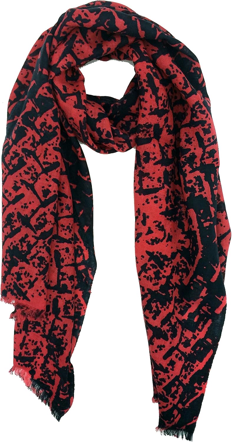 Tahari by Elie Tahari Cluster Animal Printed Lightweight Scarf 100% Merino Wool Coral at  Women’s Clothing store