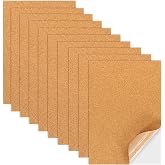 yeloumiss 10 PCS Self Adhesive Cork Sheets 8.26&times;11.8 Inch&times;1mm | Cork Backing Sheets for DIY Coasters Wall Decor Wedding Party Craft Projects and Insulation Supplies