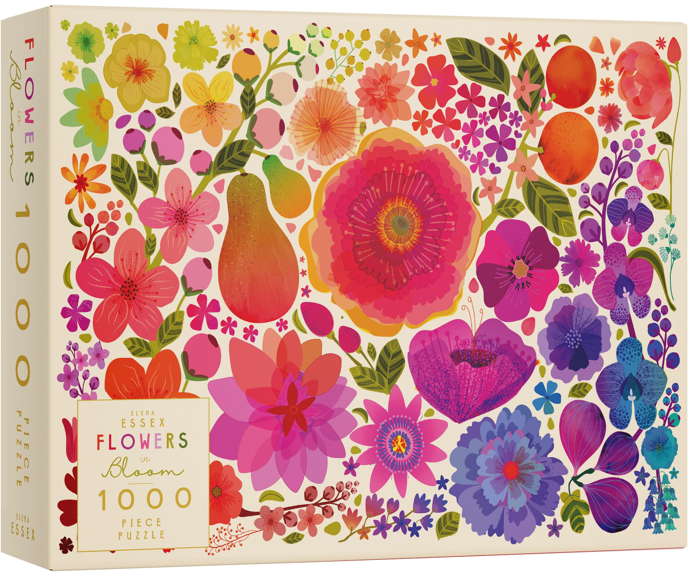 Elena Essex jigsaw puzzles for adults 1000 - Flowers in Bloom/puzzle / 1000 piece jigsaw puzzles for adults/colourful floral rainbow gradient puzzle/size 68x49cm — image 1
