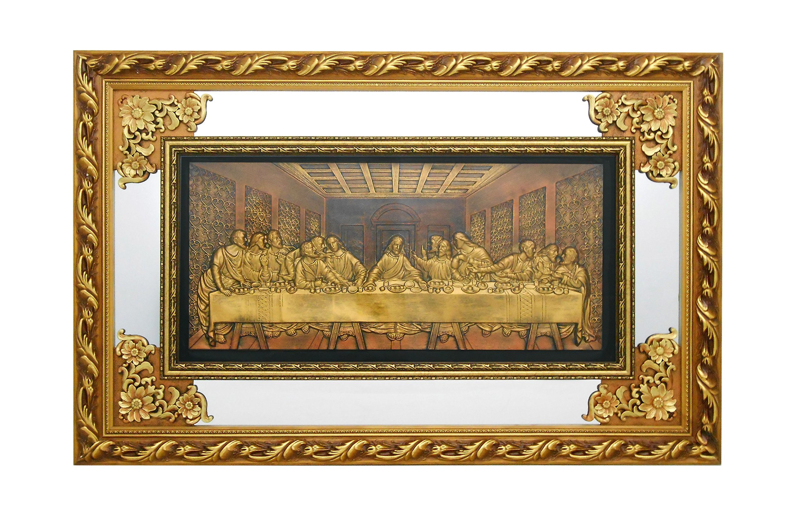 The Last Supper Christian Wall Hanging Ornate Gold Wood Frame with