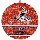 Cleveland Browns 13” Jumbo Metal Distressed Bottle Cap Wall Sign – Limited Edition FOCO Browns Sign – Represent the NFL and Show Your Spirit with Licensed Football Fan Gear