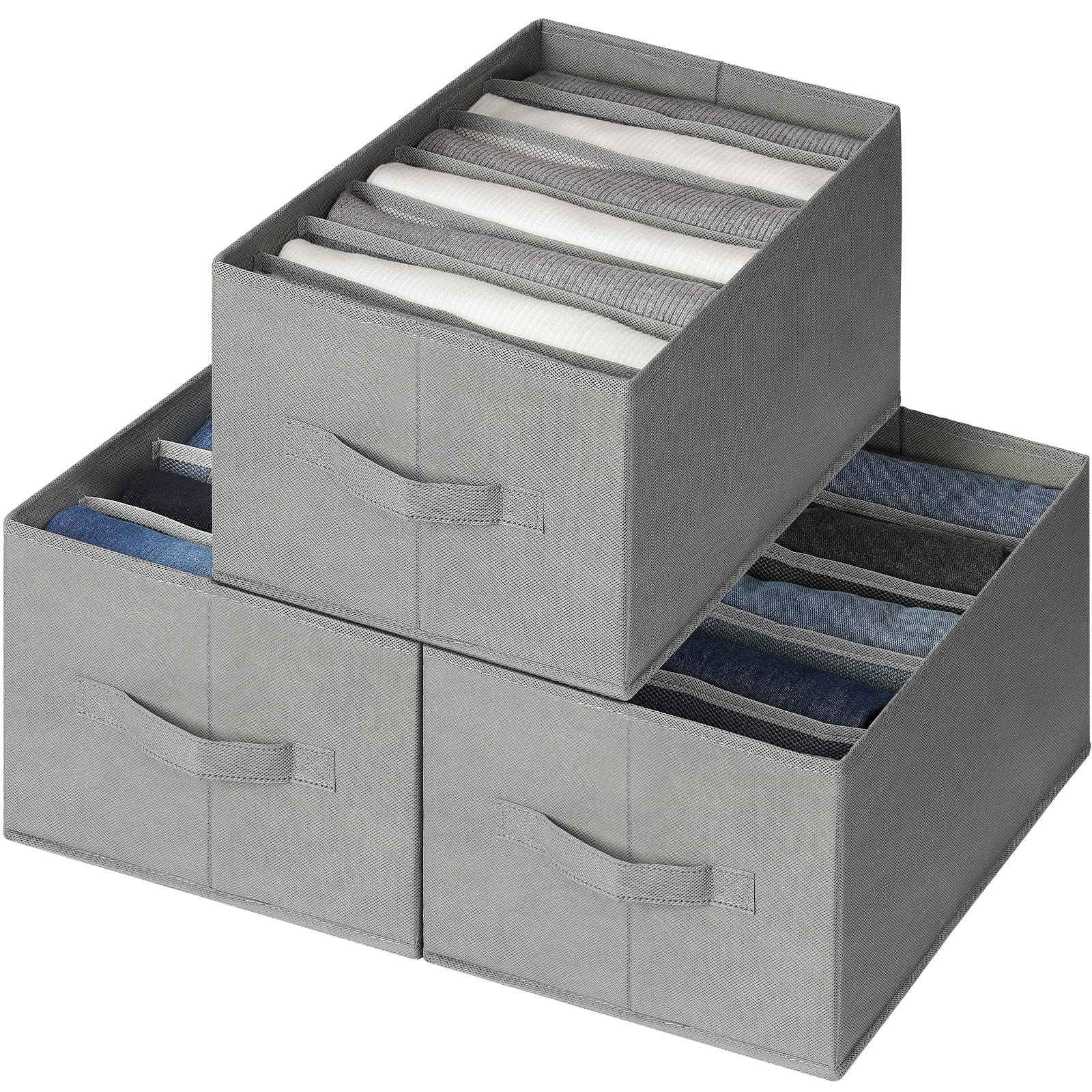 Large Wardrobe Clothes Organizer, 3 Pack 17 Grids Closet Organizers and ...