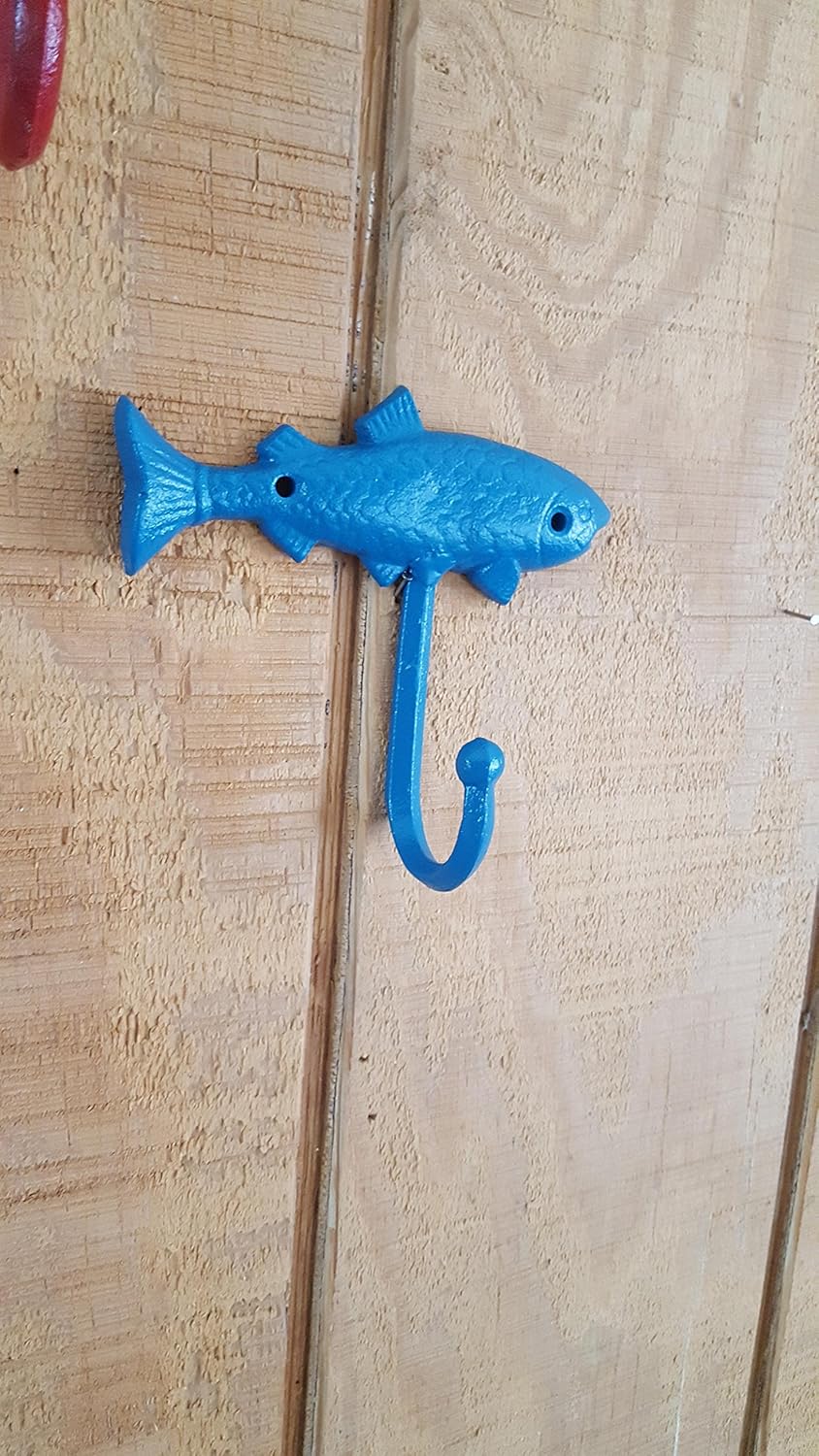 Fish wall hook, cast iron fish hook, man cave hook, angler decor, fishing decor