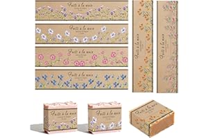 120pcs Soap Wrappers Labels 8.2x1.9inch Vintage Wrap Paper Tape Sleeves Covers for Homemade Soaps Bar Packaging Bath Gift Wra