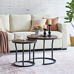 Hoctieon Nesting Coffee Tables, Round Nesting