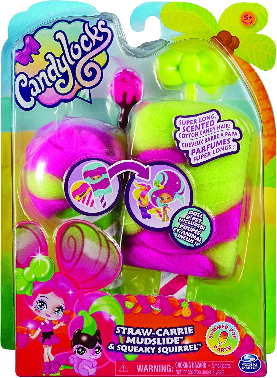 Candylocks 2-Pack, Lemon Lou Twist 7.5-cm Scented Collectible Doll and Pet with Accessories, Multicoloured, Small - Image 3